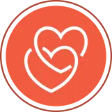 Nurturer archetype icon of two hearts
