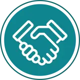 Connector archetype icon of handshake