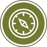 Pioneer archetype icon of compass