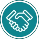 Connector archetype icon of handshake