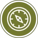 Pioneer archetype icon of compass