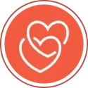 Caregiver archetype icon of two hearts