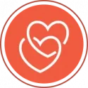 Caregiver archetype icon of two hearts