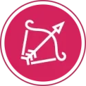 Lover archetype icon of bow and arrow