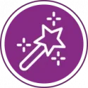 Magician archetype icon of magic wand